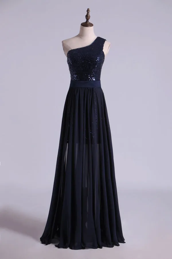 2024 Prom Dresses Column High Low One Shoulder Chiffon PBYPA2G6