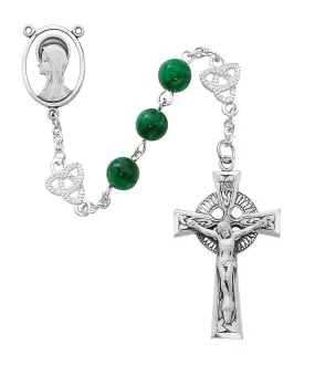 8mm Imitation Jade Irish Rosary