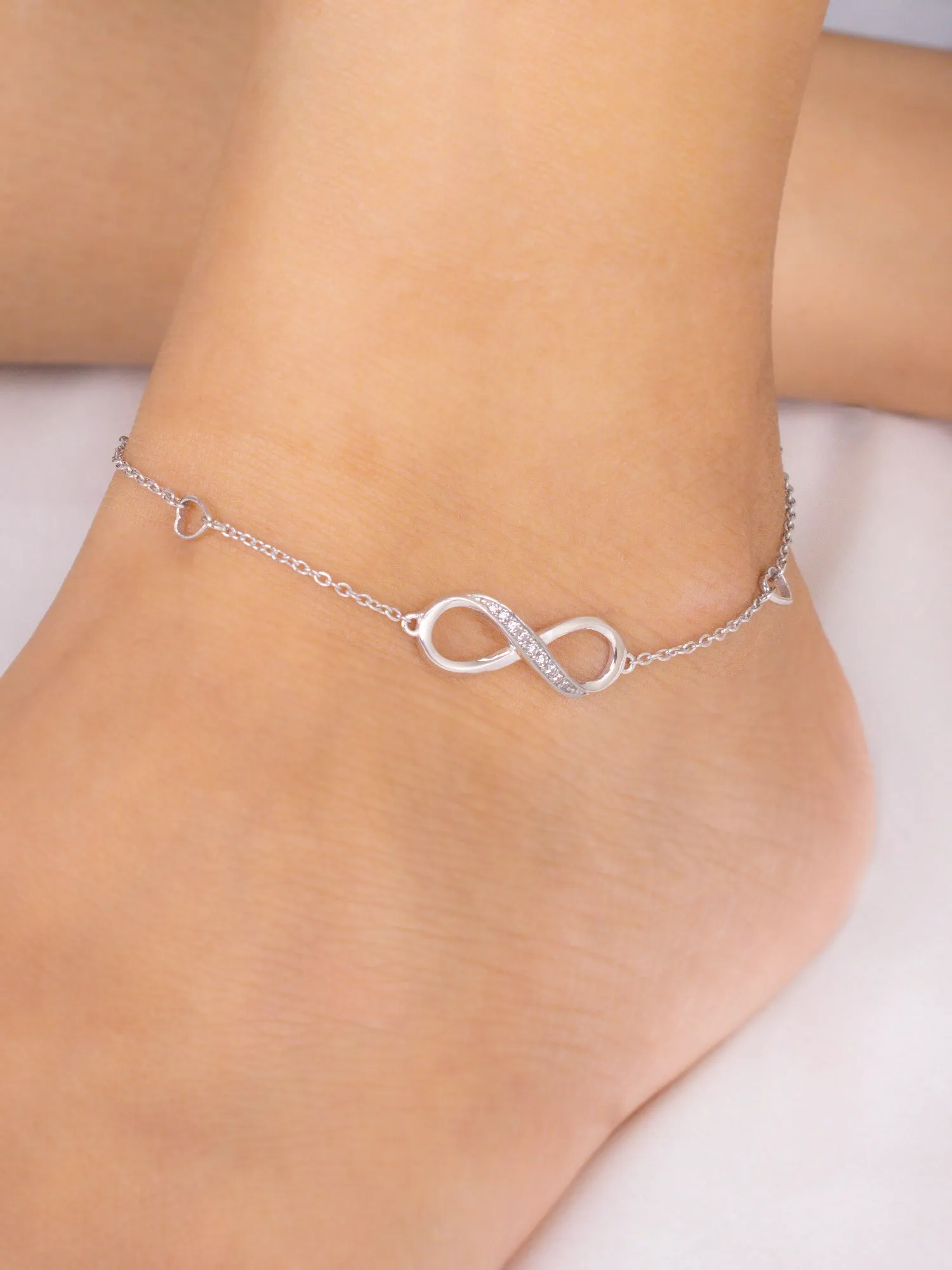 925 Sterling Silver Infinity Anklet For Women