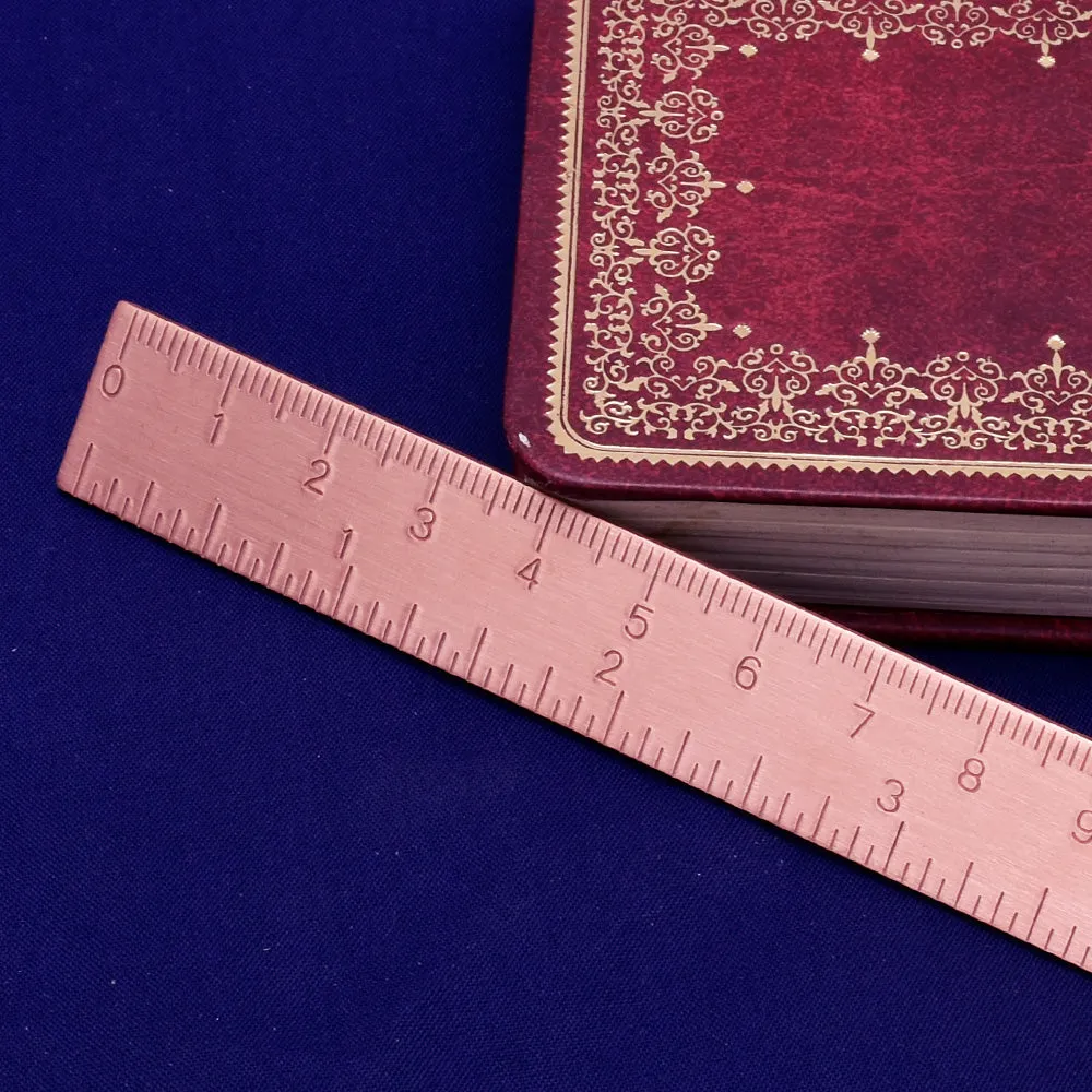 About 15cm RAW Long Copper Vintage Bullet Journal Ruler Bookmark for Travel Journal Personal Planner 2mm thickness 1pcs