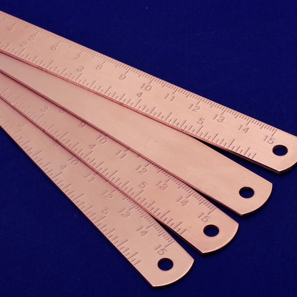 About 15cm RAW Long Copper Vintage Bullet Journal Ruler Bookmark for Travel Journal Personal Planner 2mm thickness 1pcs