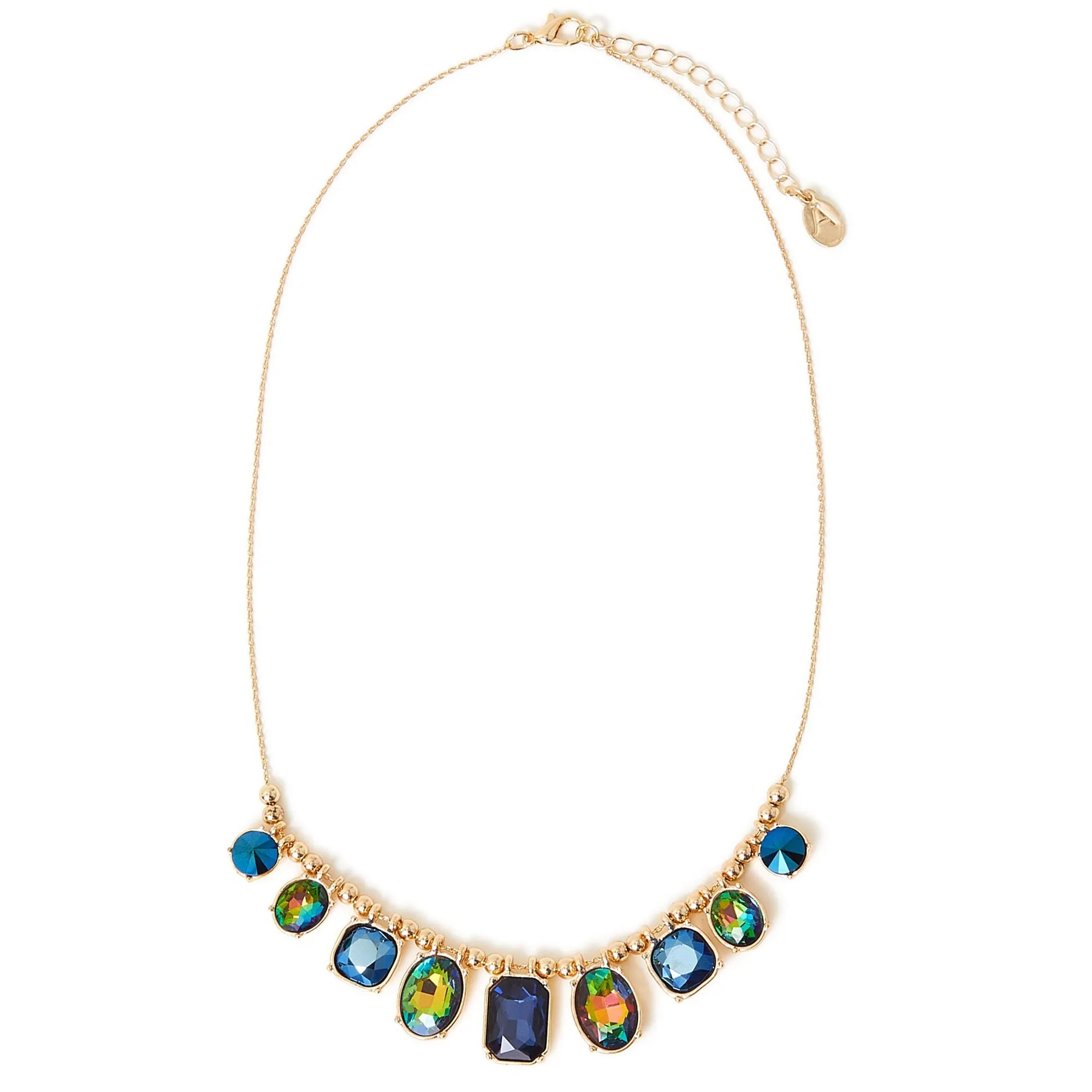 Accessorize London Women's Blue Mixed Shape Gem Necklace