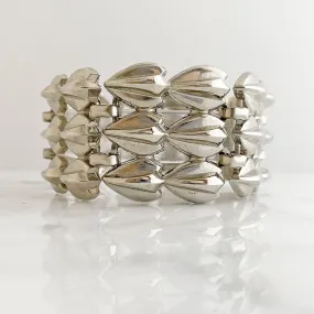 ALEXANDRA vintage wide silver tone bracelet