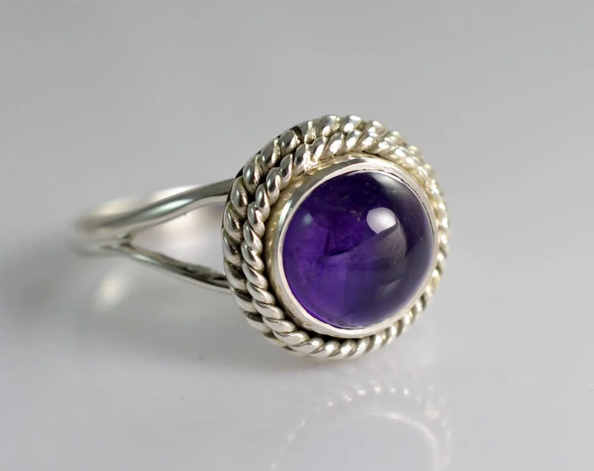 Amethyst Silver Ring, Ring, Gem Stone Ring, Silver Ring, Handmade ring, 925 Solid Sterling Silver