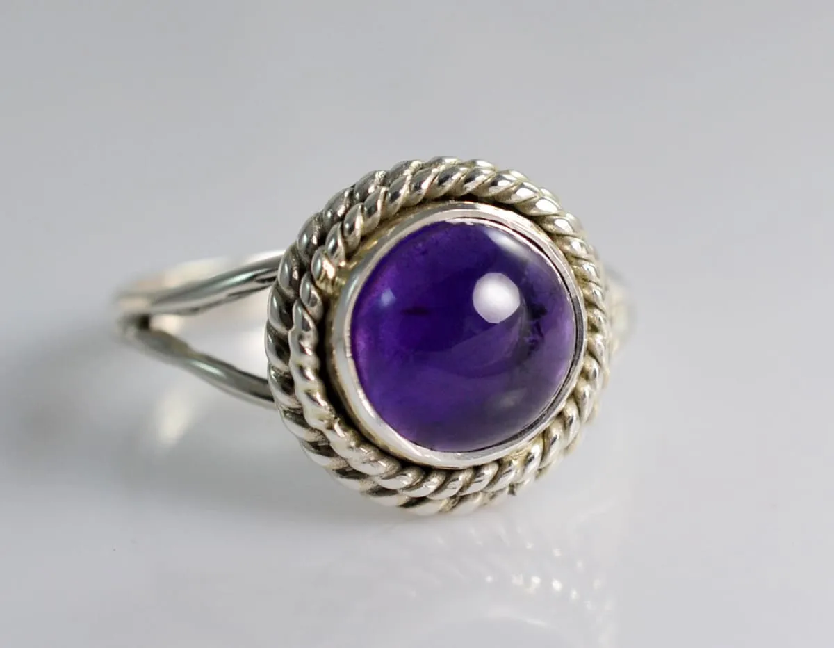 Amethyst Silver Ring, Ring, Gem Stone Ring, Silver Ring, Handmade ring, 925 Solid Sterling Silver