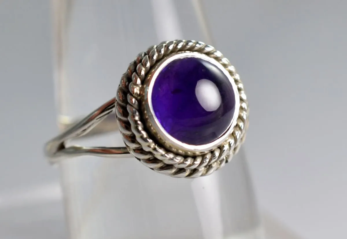 Amethyst Silver Ring, Ring, Gem Stone Ring, Silver Ring, Handmade ring, 925 Solid Sterling Silver