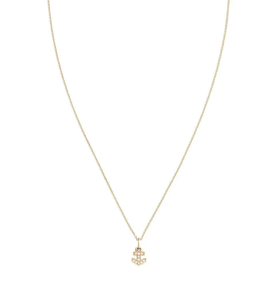 Anchor Mini Charm Pave Diamonds