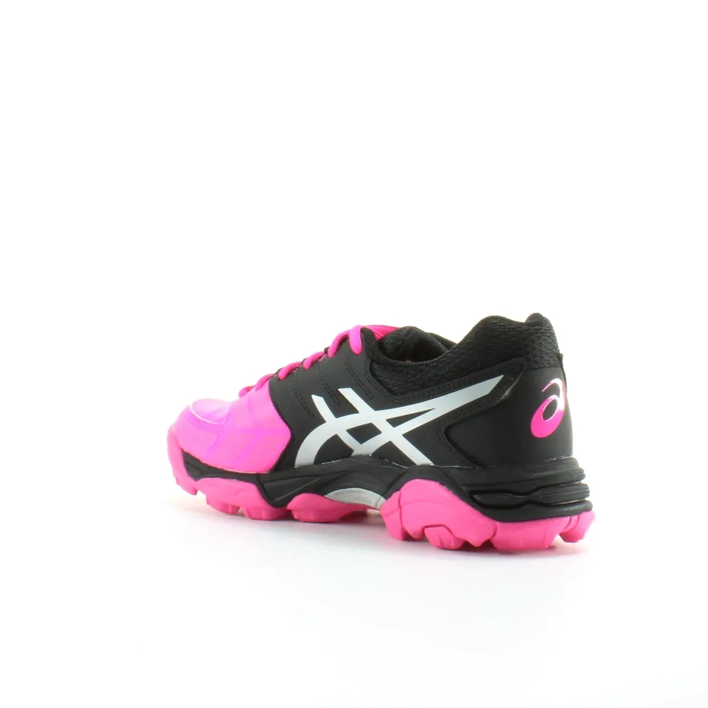 Asics Gel-Blackheath 6 GS Pink Black Leather Kids Lace Up Trainers C649Y 2093