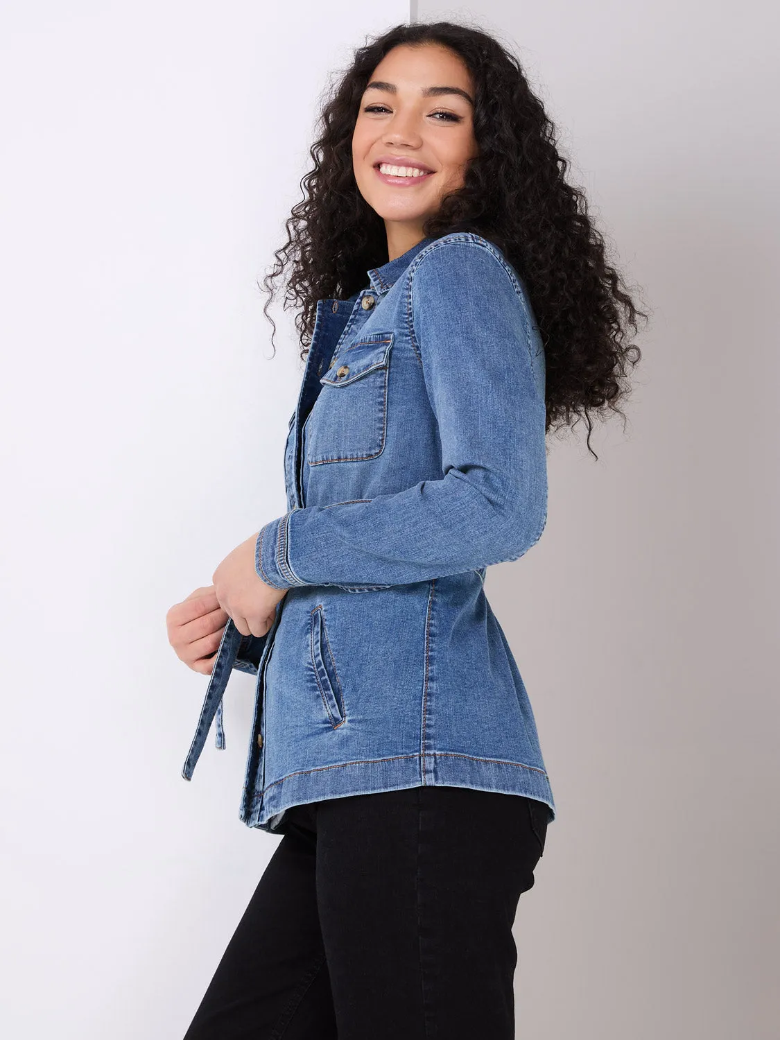 Belted Denim Jacket