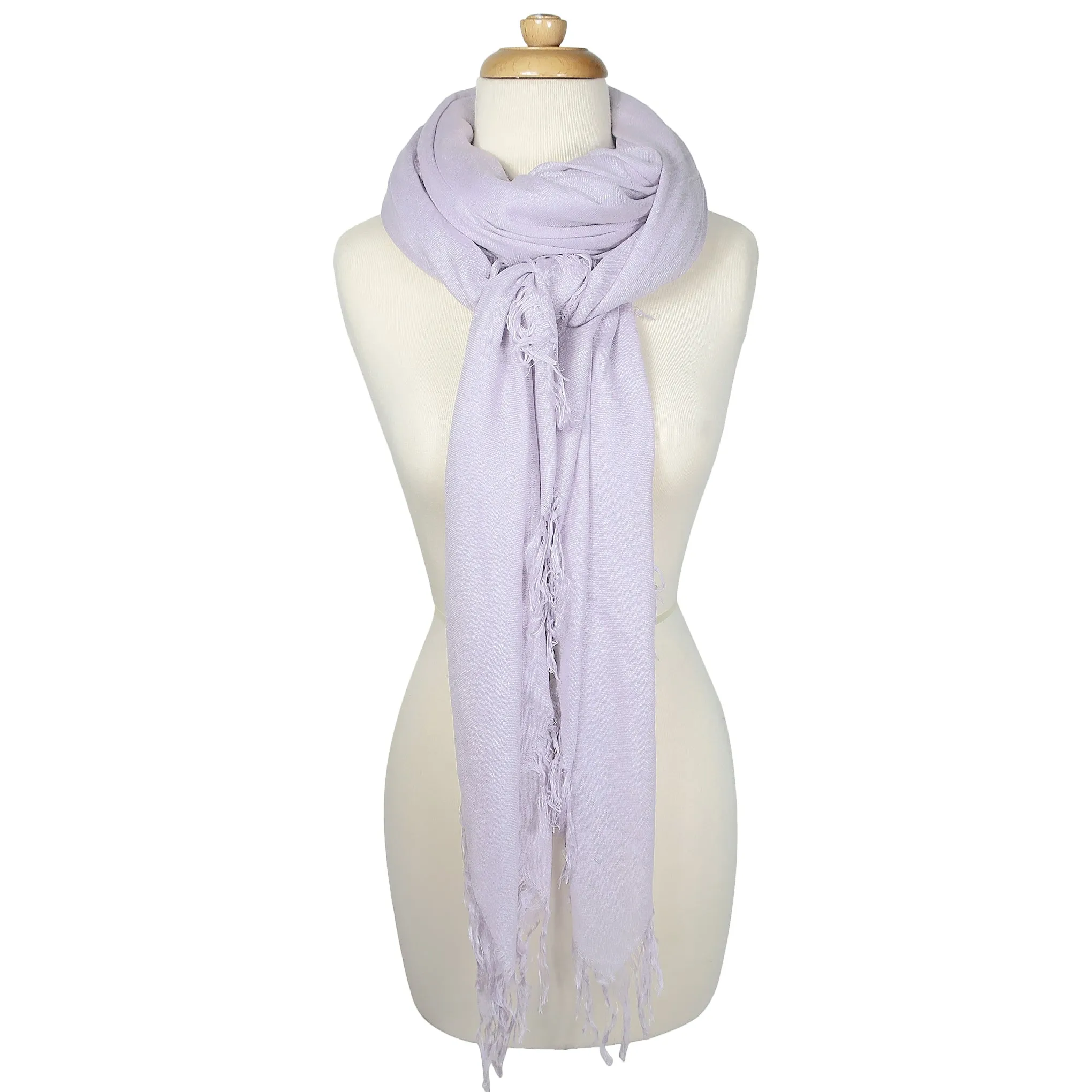 Blue Pacific Tissue Solid Modal and Cashmere Scarf Shawl in Lilac Purple