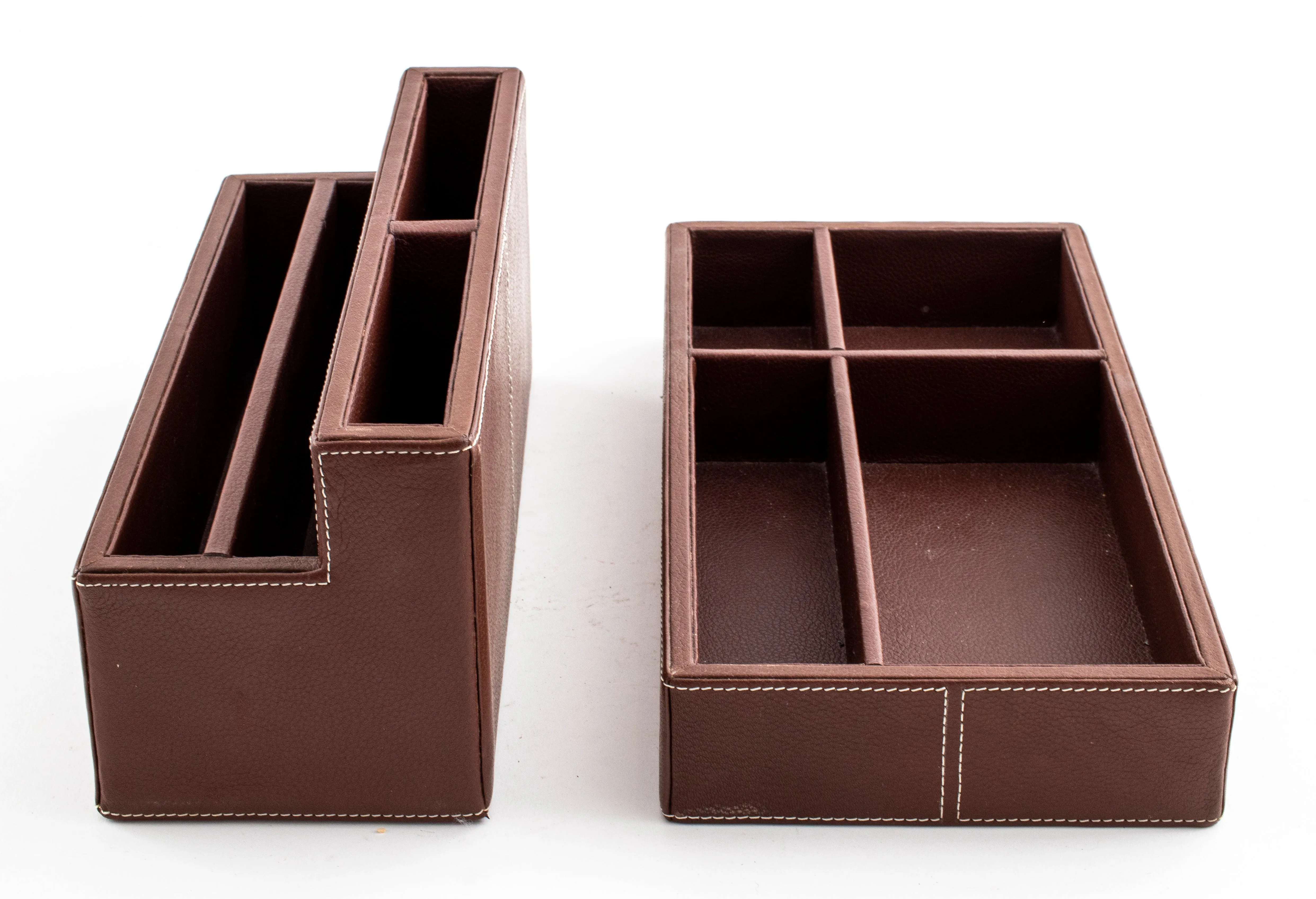 Brown Leather Desk Organizers, 2