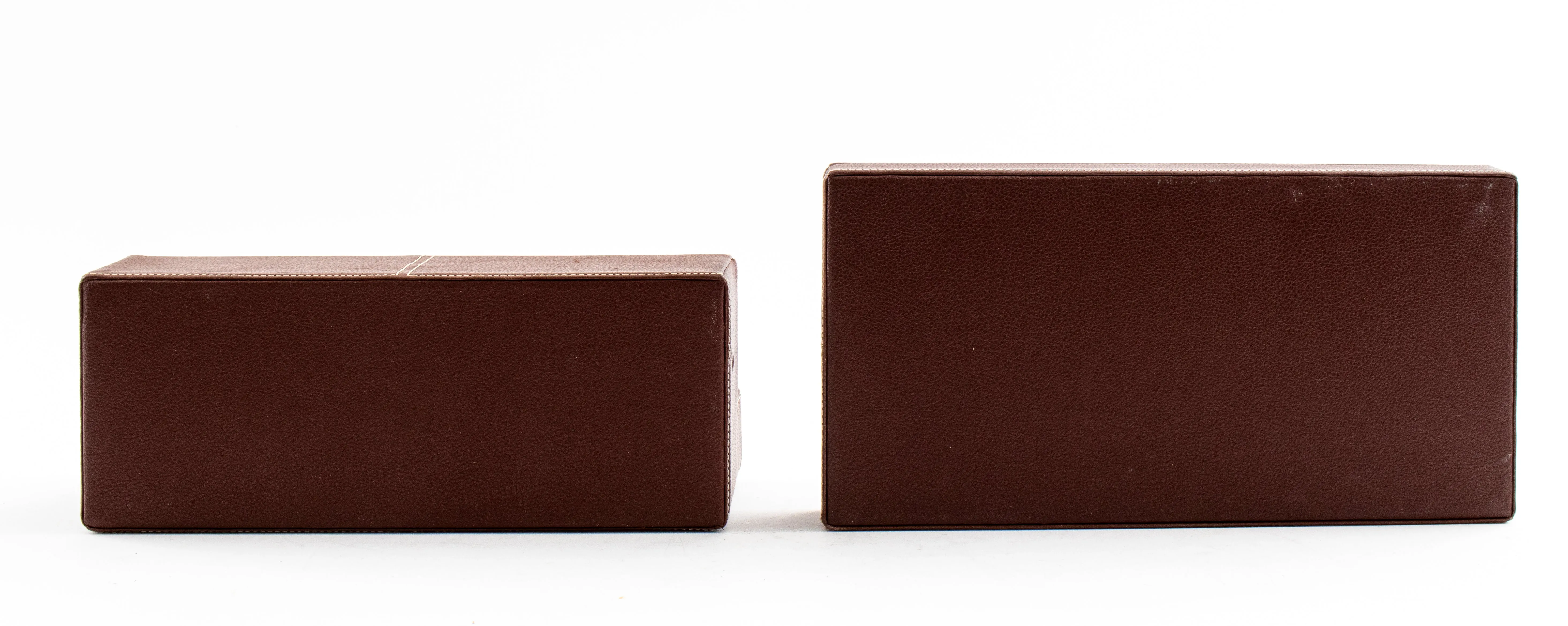 Brown Leather Desk Organizers, 2