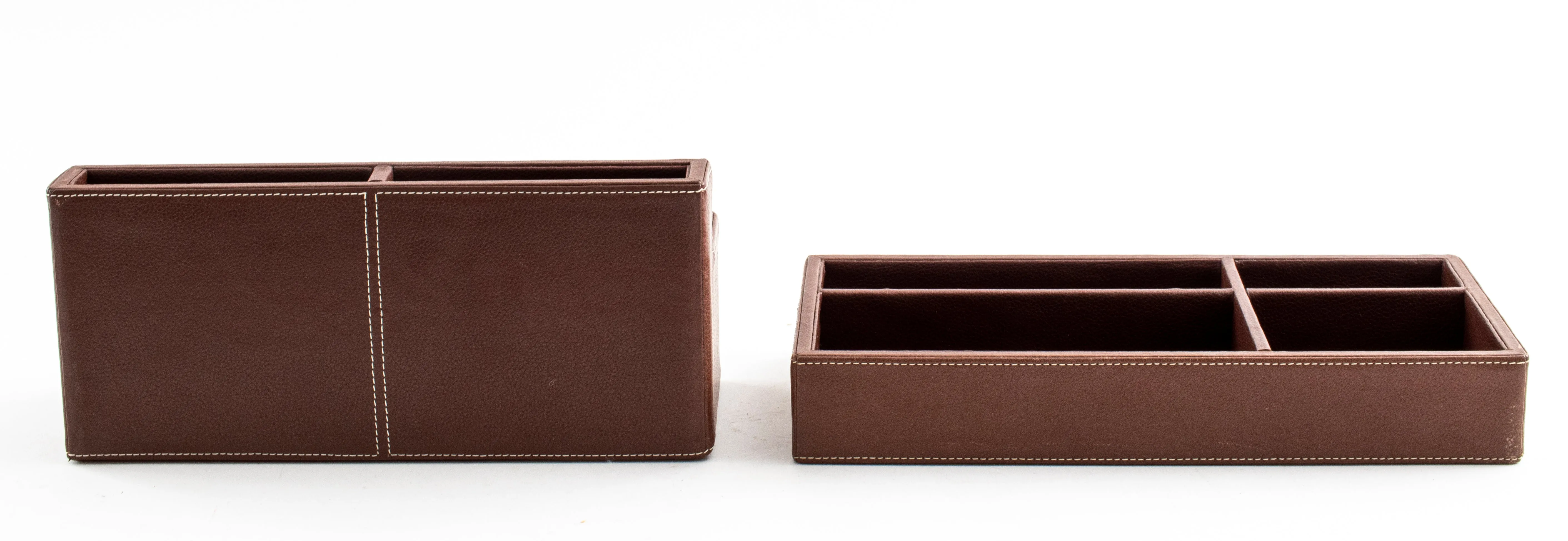 Brown Leather Desk Organizers, 2