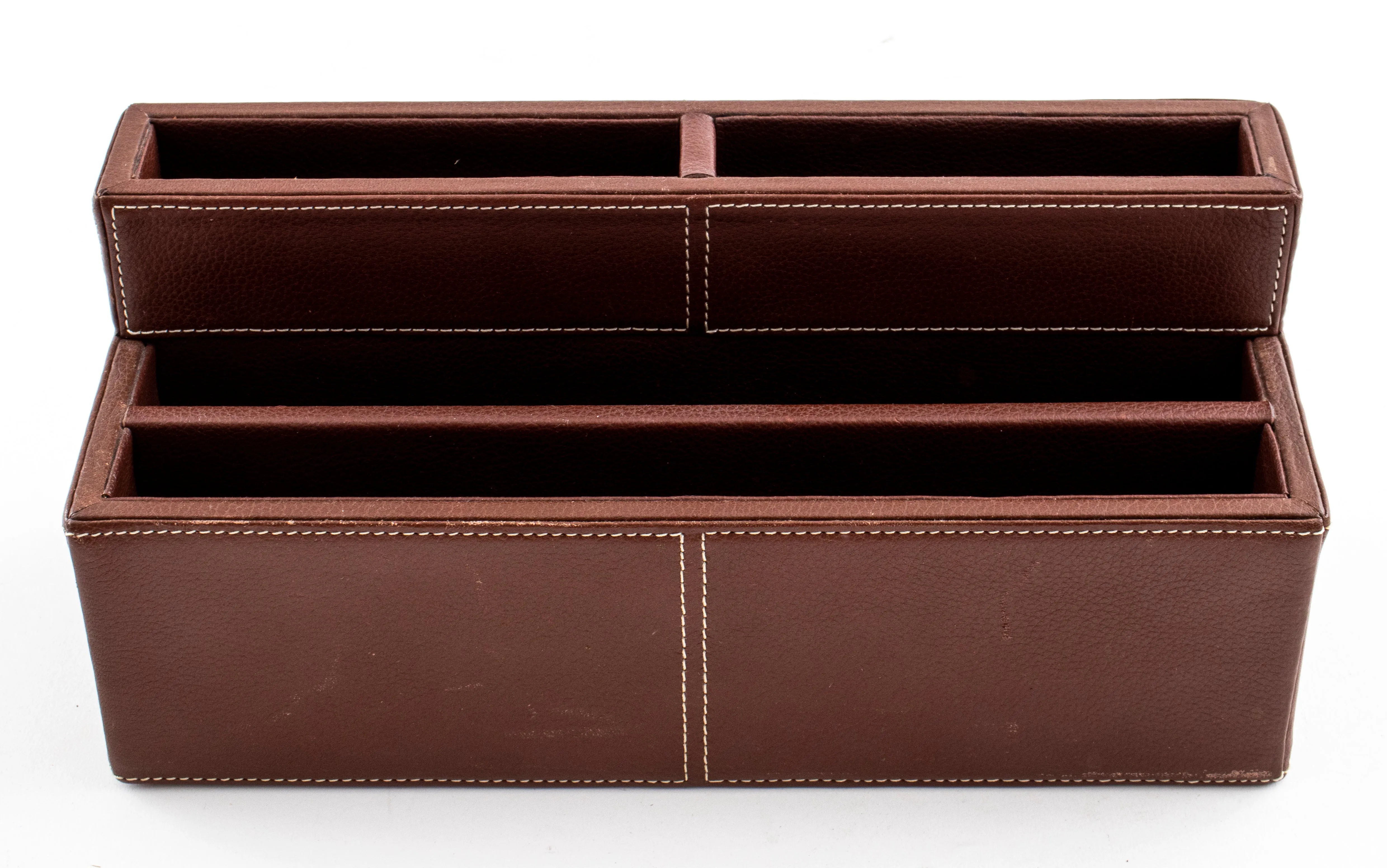 Brown Leather Desk Organizers, 2