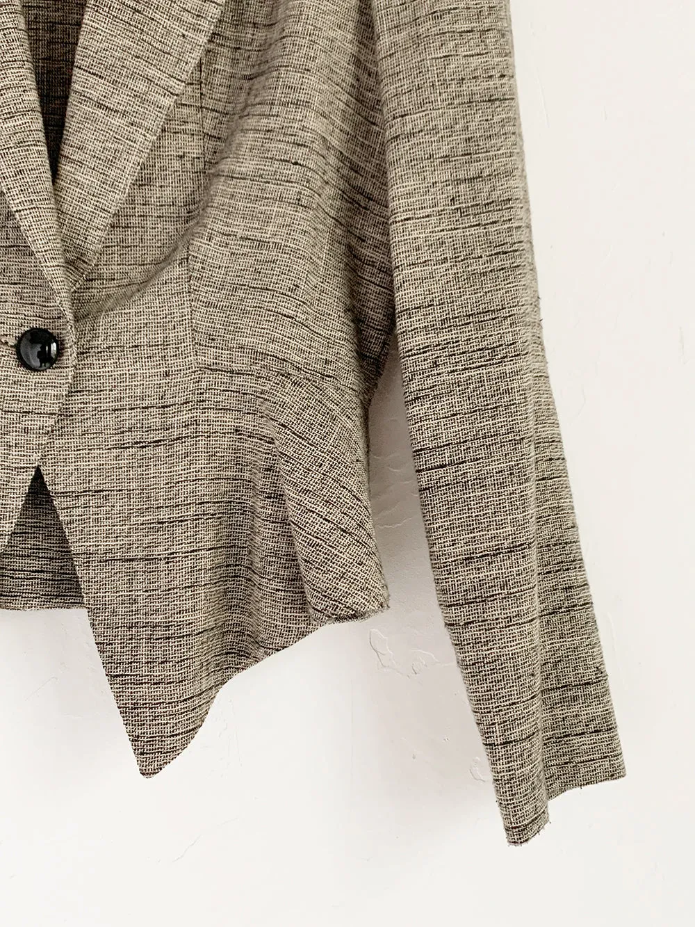 CARON Heathered Grey Peplum Blazer