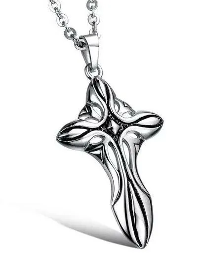 Curved Cross Necklace