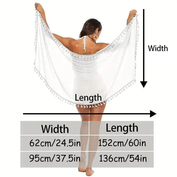 Custom Pet Face Leaves And Flowers Beach Wraps Chiffon Sarong Bikini Swimsuit Cover Ups Skirt Tassels