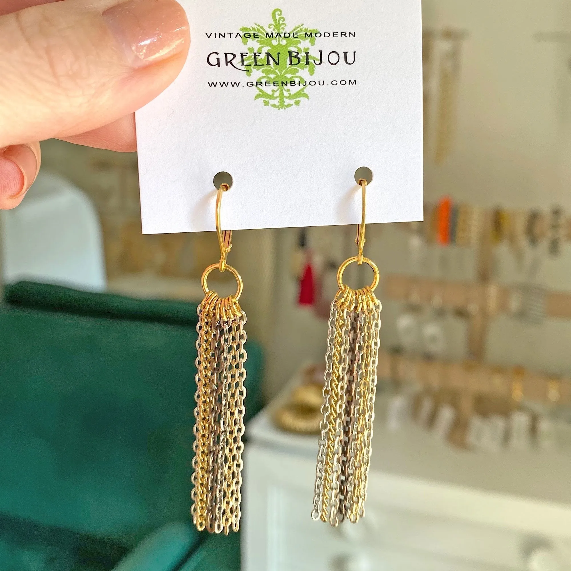 DEVON chain tassel earrings