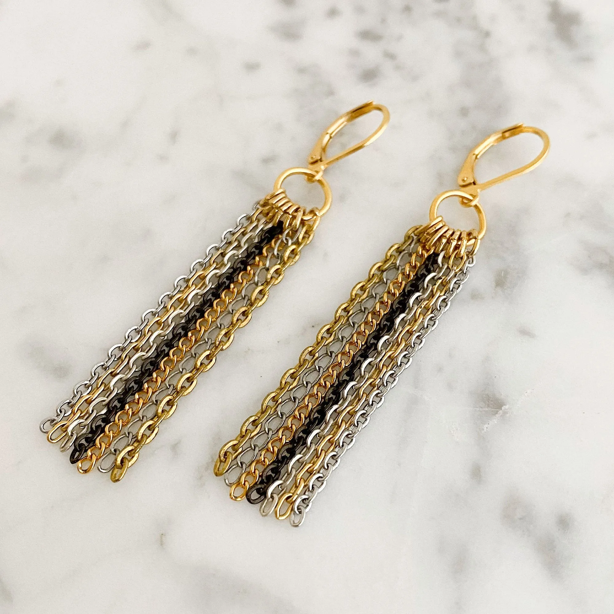 DEVON chain tassel earrings