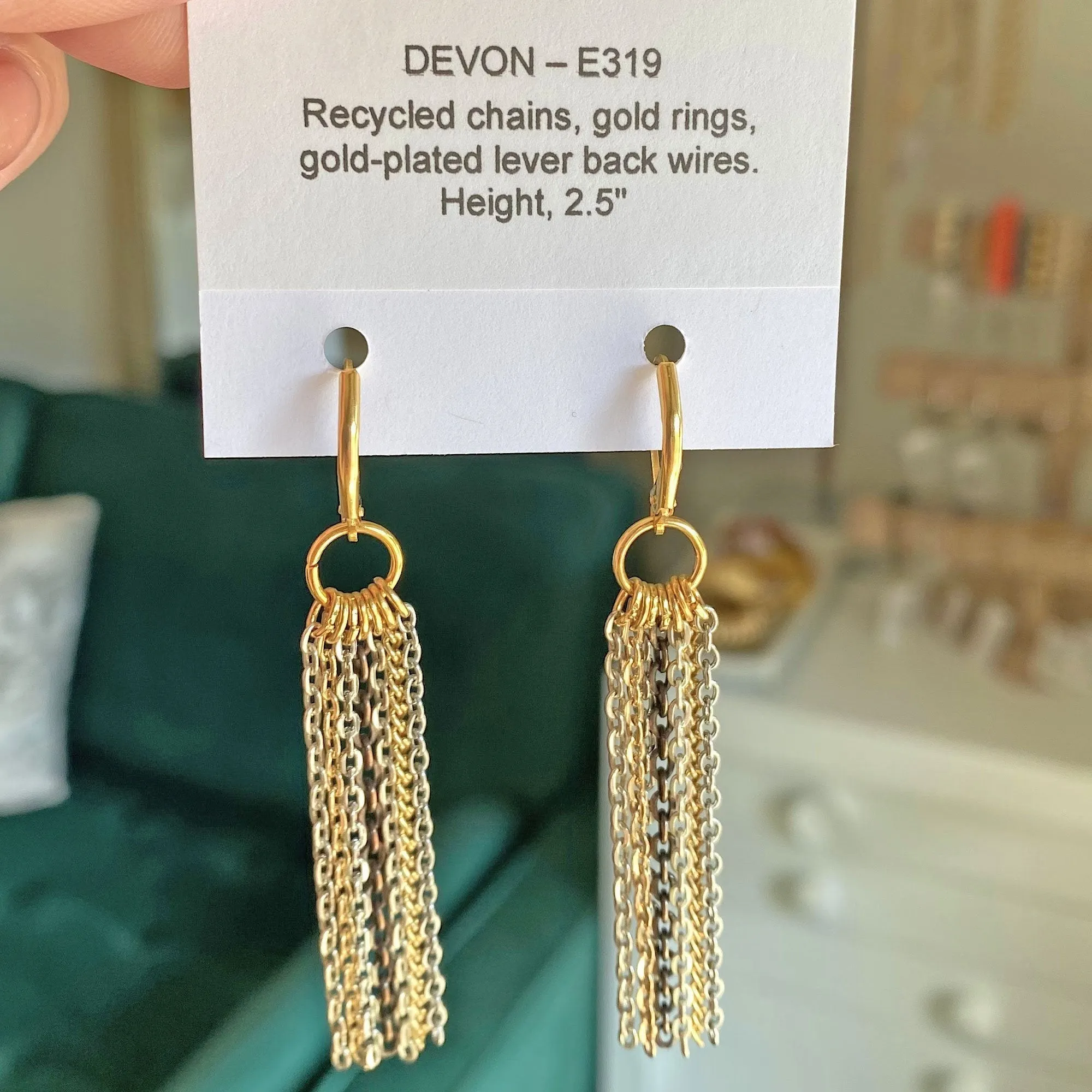 DEVON chain tassel earrings