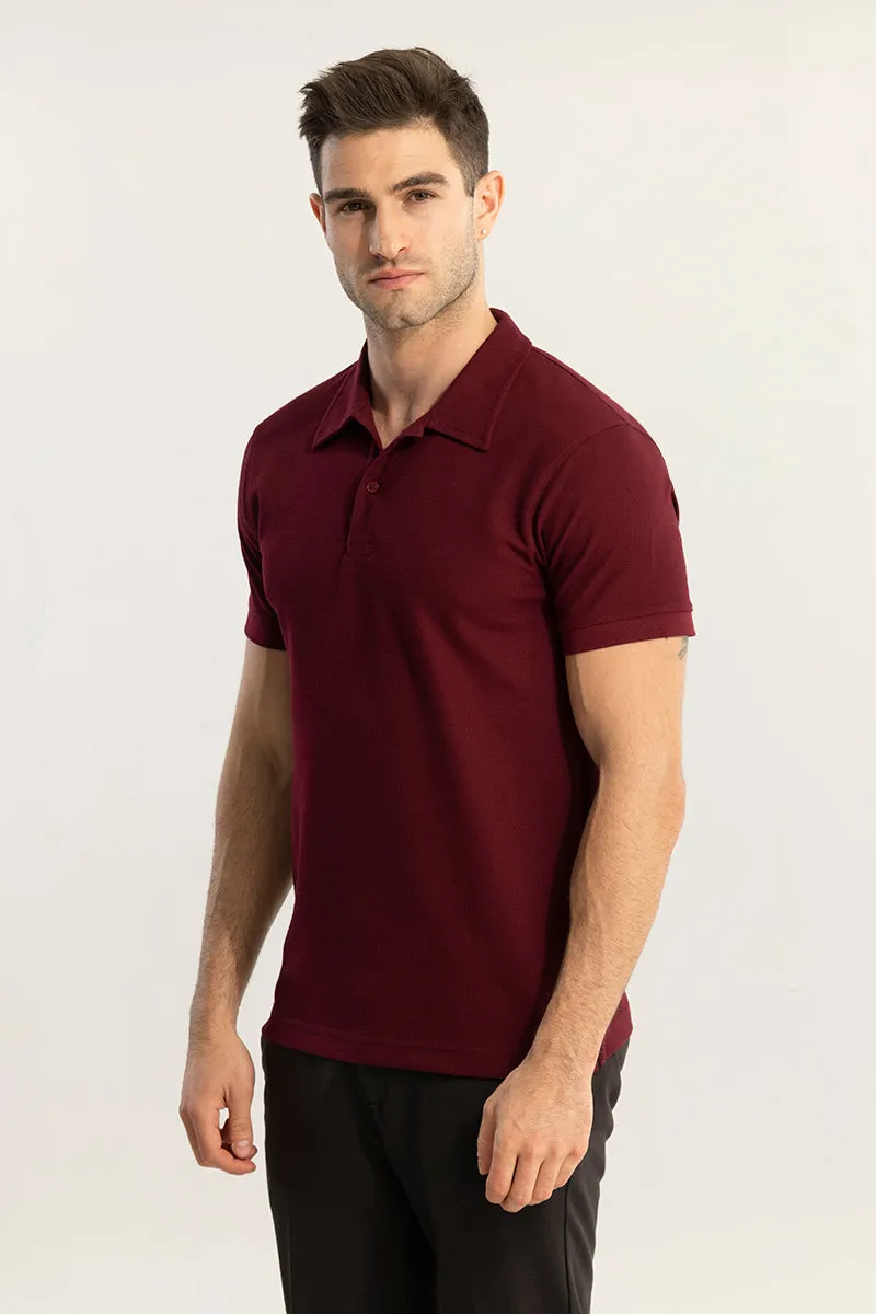 EasyElegance Maroon Polo T-Shirt