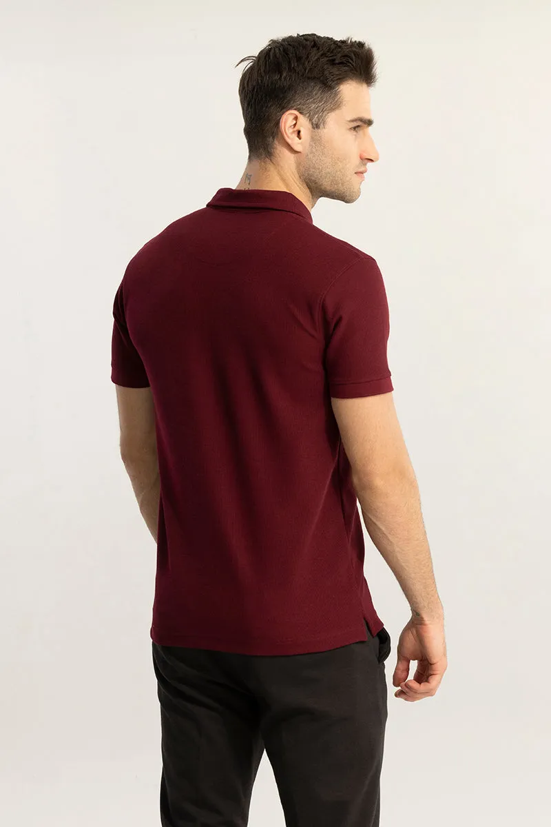 EasyElegance Maroon Polo T-Shirt