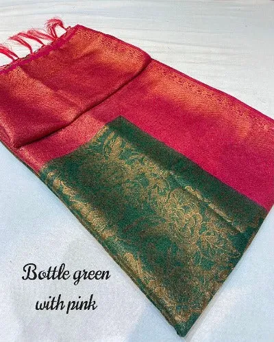 Elegant & Rich Soft Silk Saree With Jacquard Work