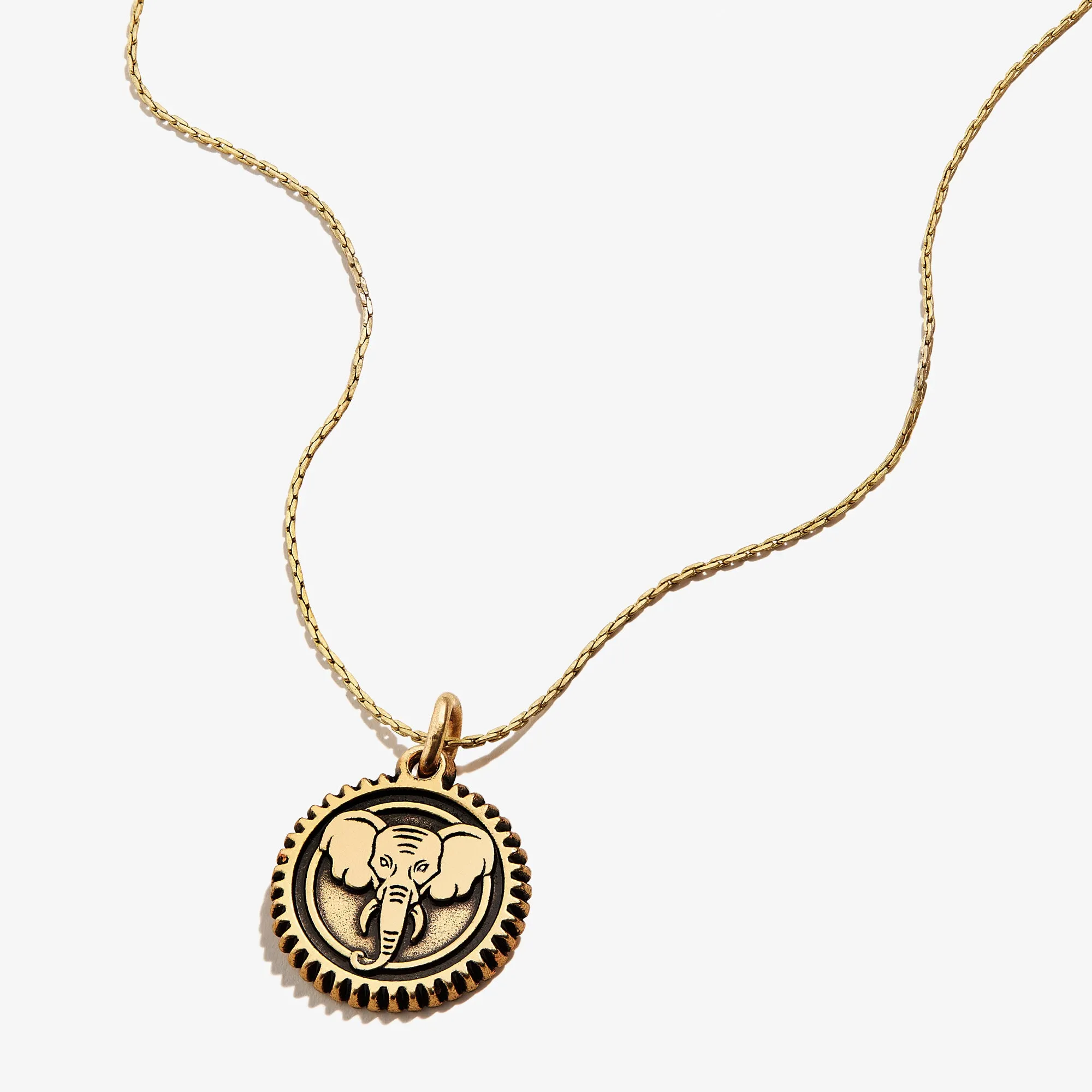 Elephant Embossed Charm Necklace