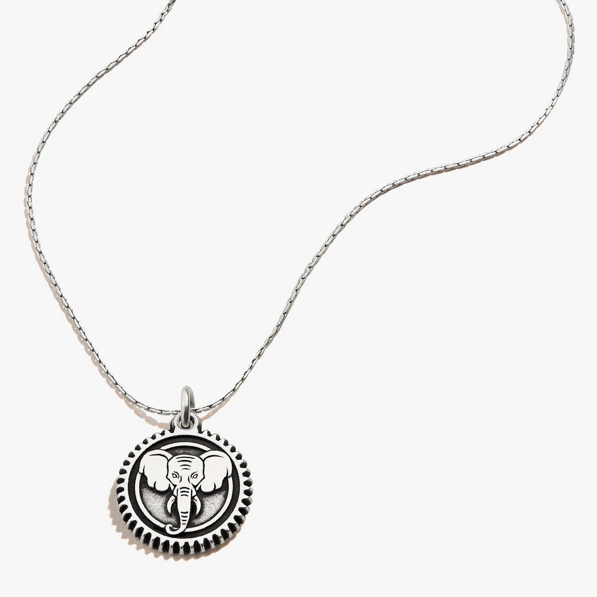 Elephant Embossed Charm Necklace