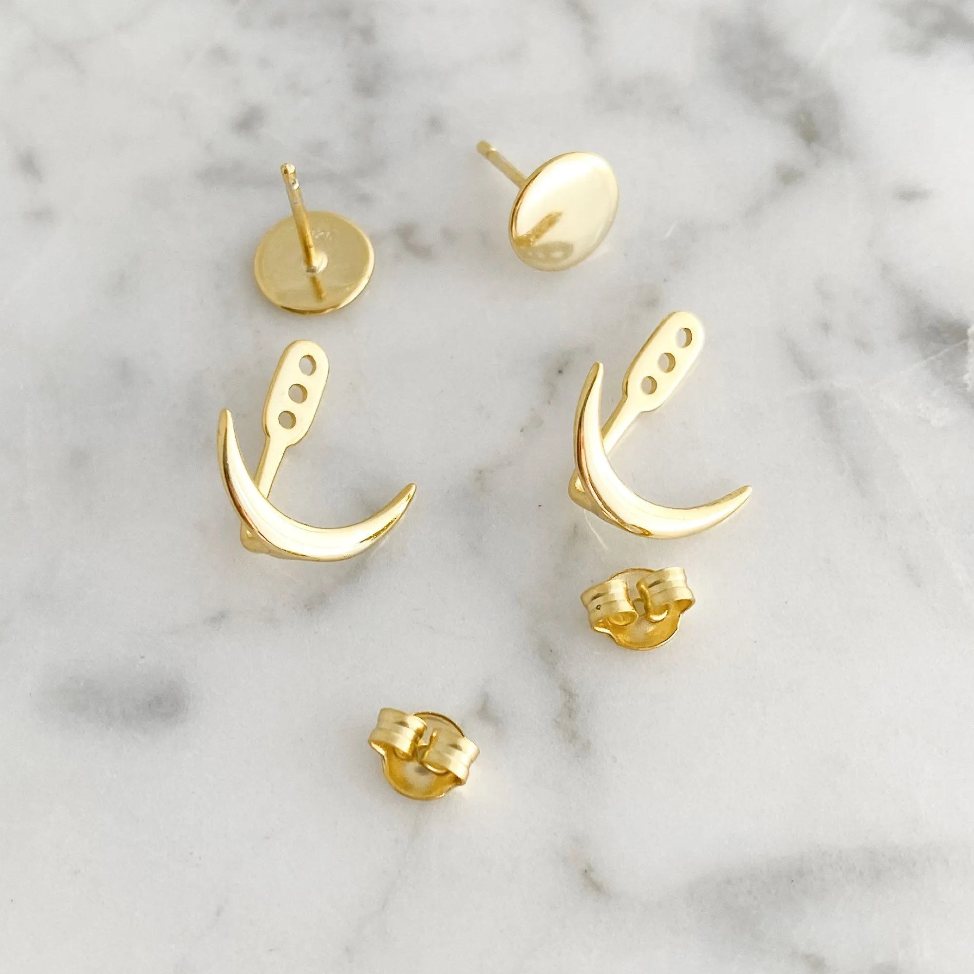 ELIZA 14kt gold plated jacket studs