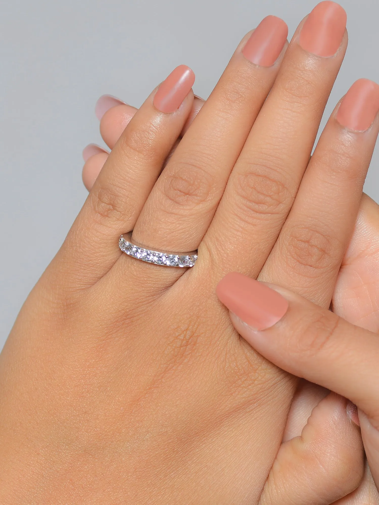 Engagement Band For Women In Pure 925 Silver