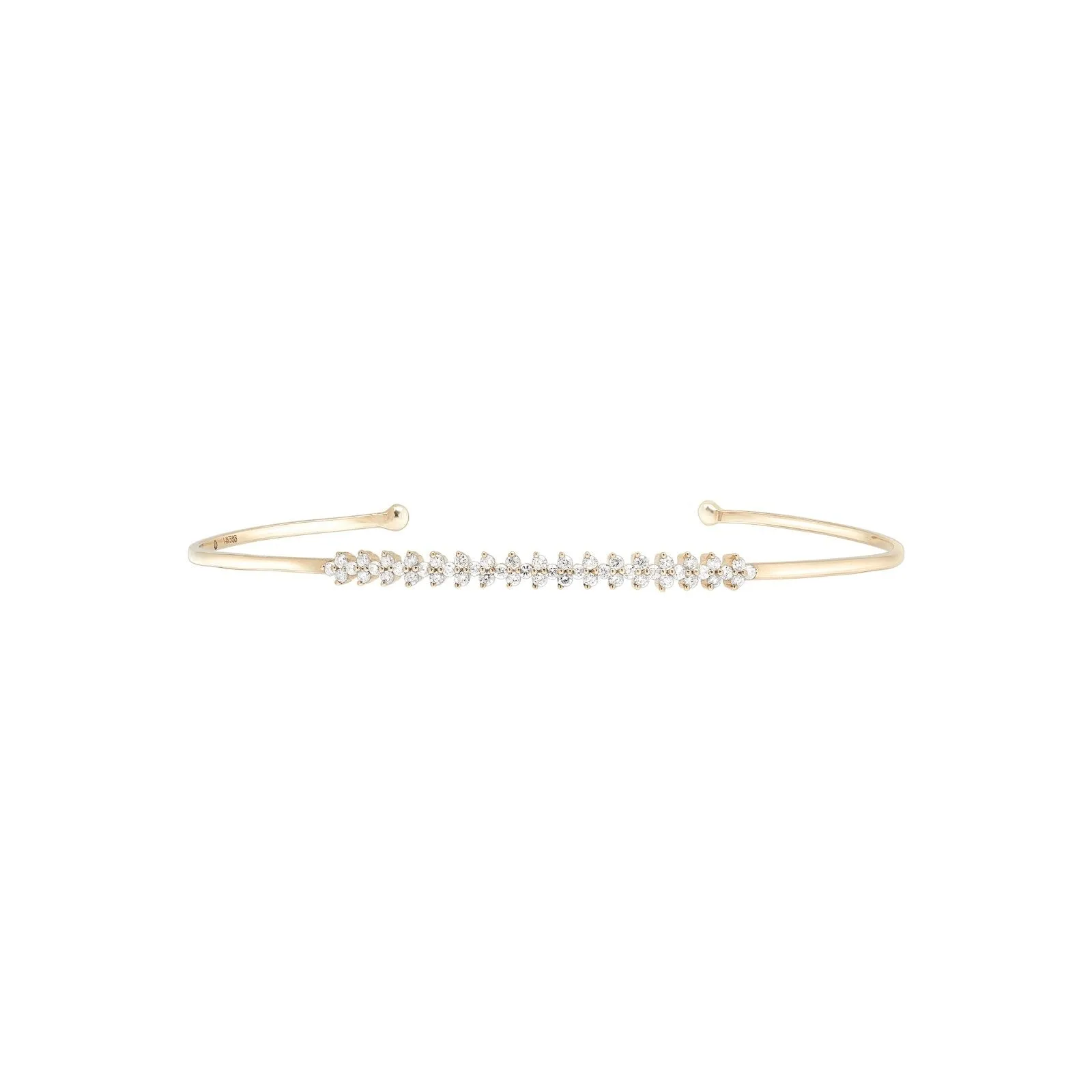 Floral Diamond Tennis Cuff Bangle