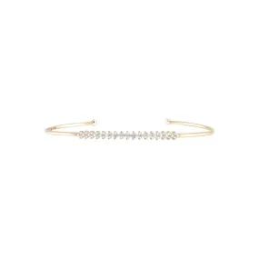 Floral Diamond Tennis Cuff Bangle