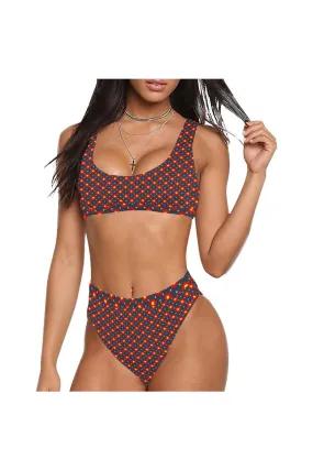 Floral Flare Sport Top & High-Waist Bikini Swimsuit