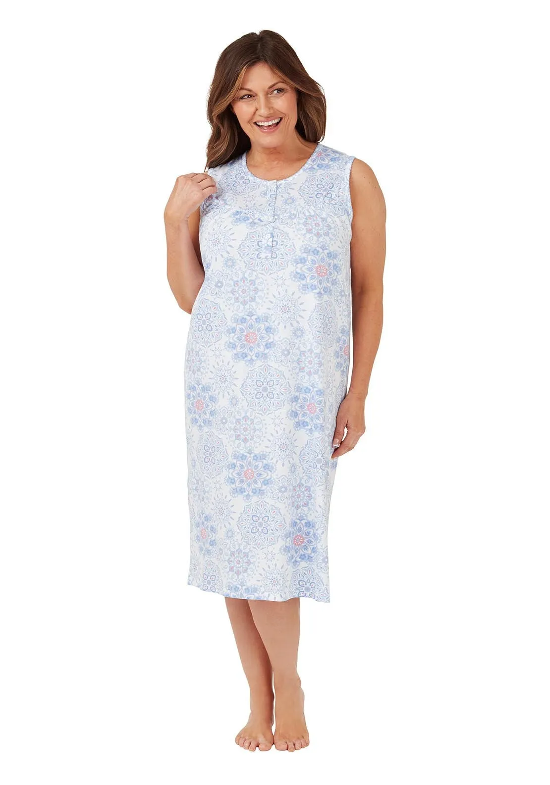 Geo 100% Cotton dress - Blue