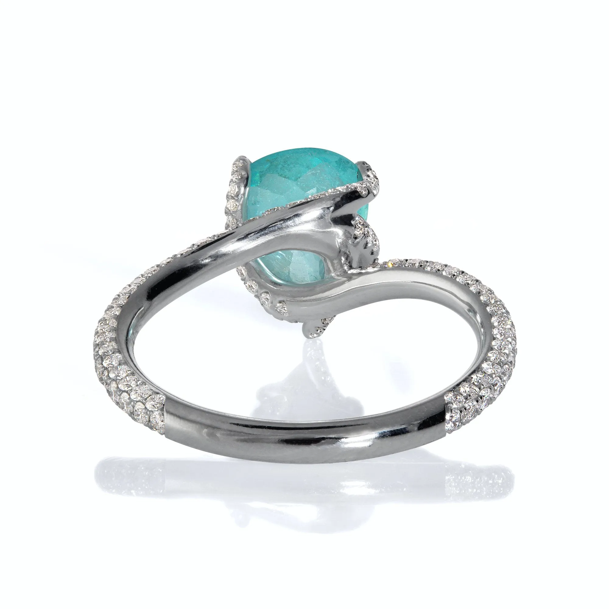 GIA 2.84ct Natural PARAIBA TOURMALINE Pear Shape Diamond Platinum Dalinda Ring