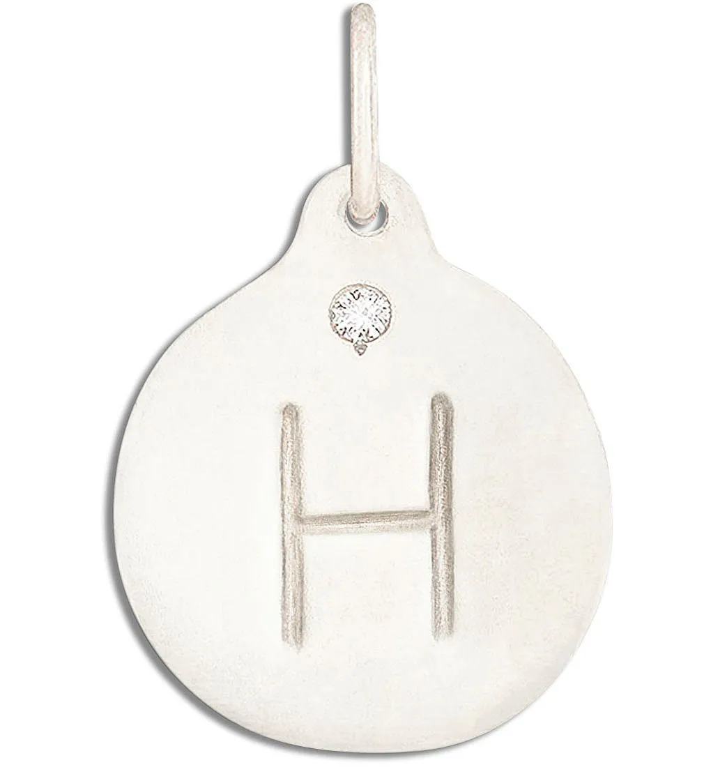 H Alphabet Charm With Diamond