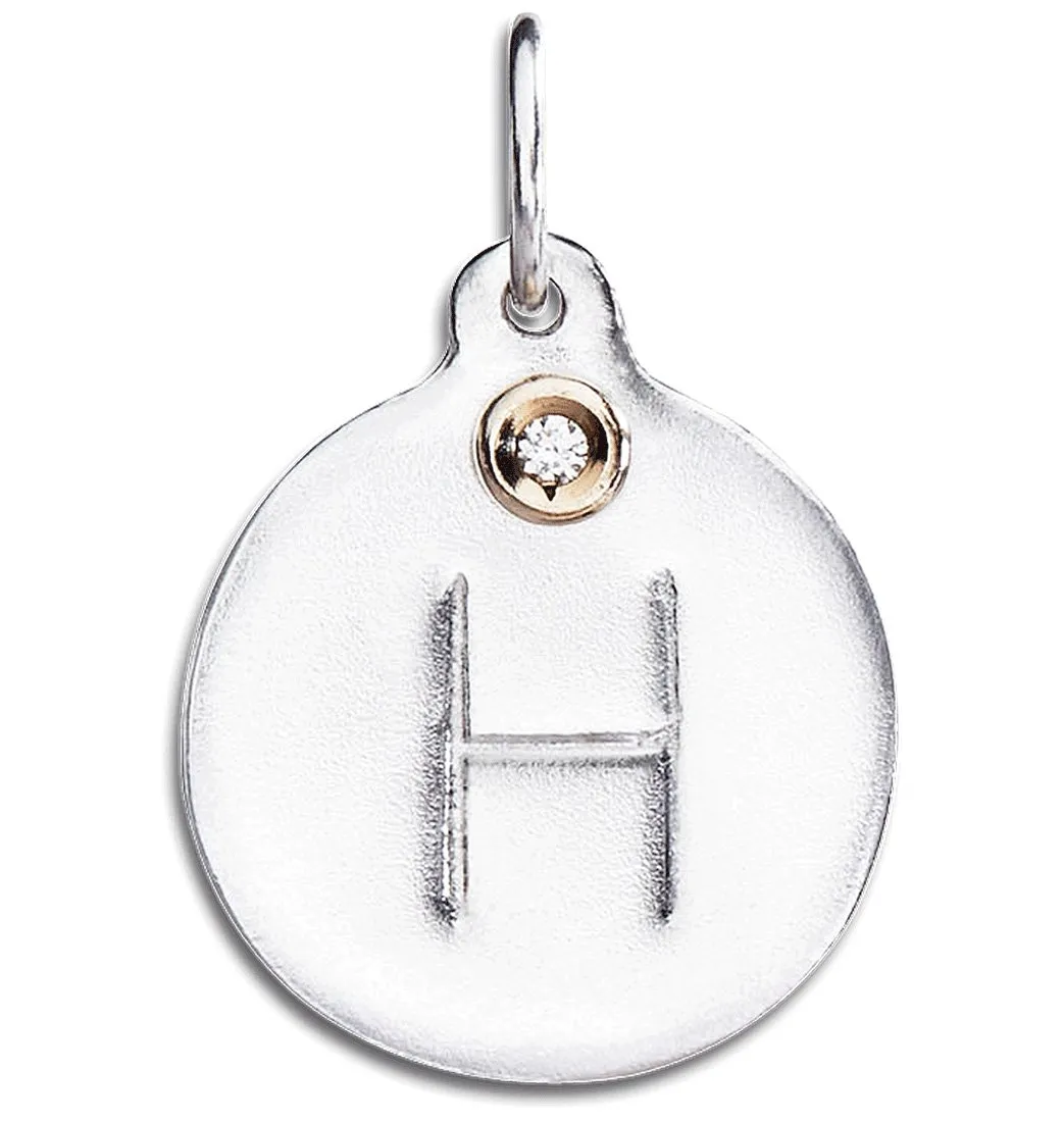 H Alphabet Charm With Diamond