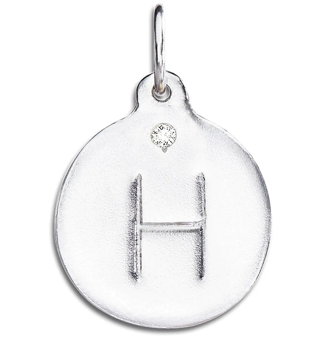 H Alphabet Charm With Diamond