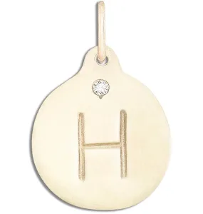 H Alphabet Charm With Diamond