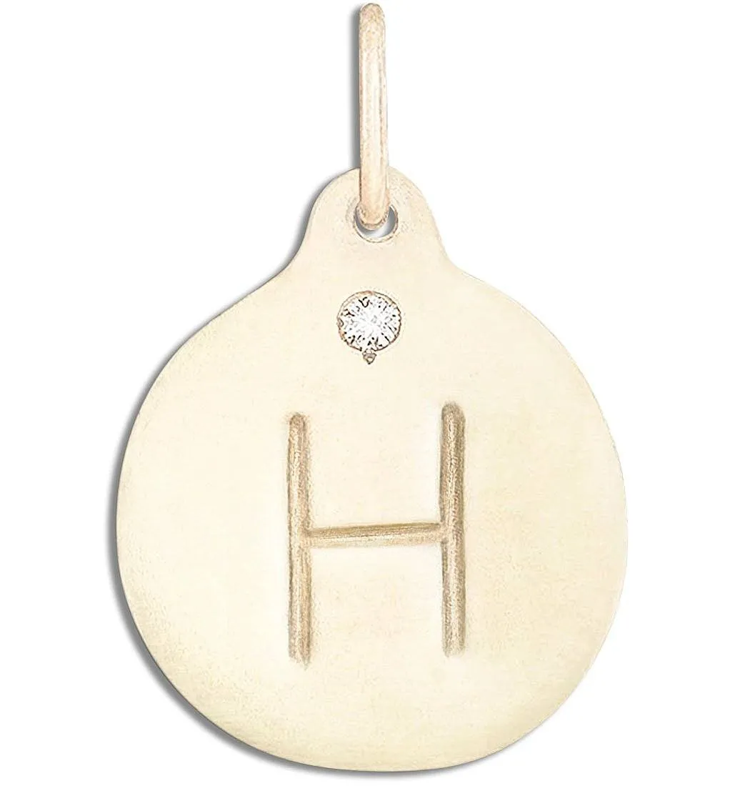 H Alphabet Charm With Diamond