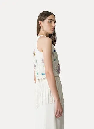 HEAVEN EMBROIDERED CREPE TOP