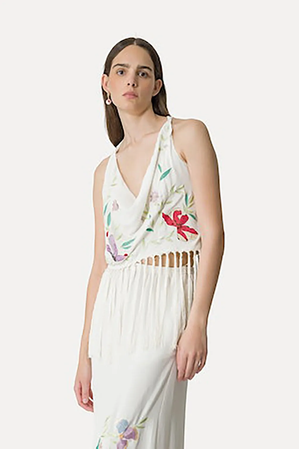 HEAVEN EMBROIDERED CREPE TOP