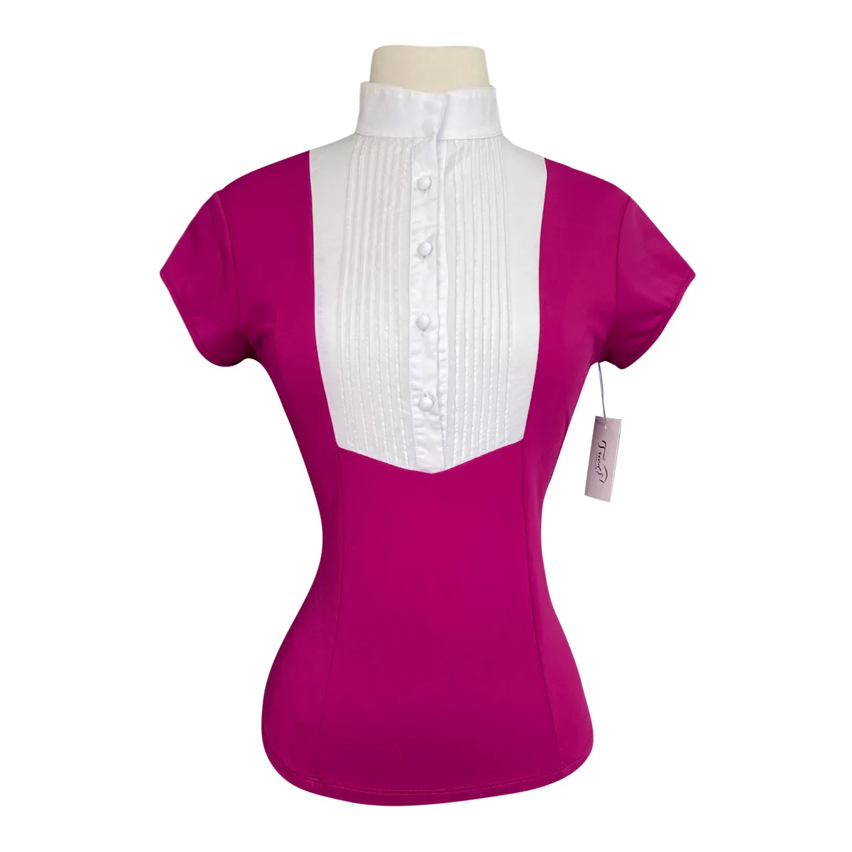 IAGO 'Tux' Short Sleeve Show Shirt  in Fuschia - Women's XS