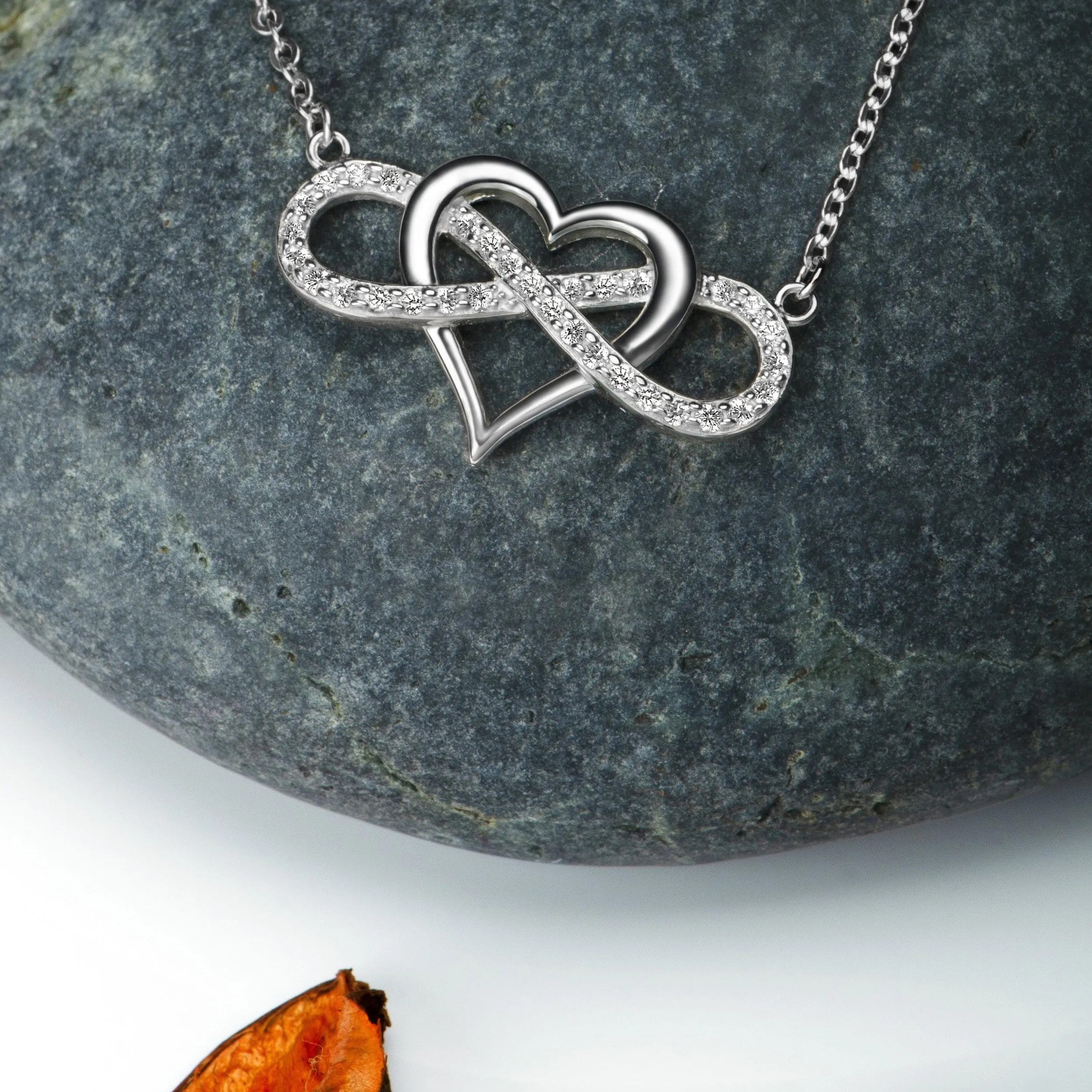 Infinity Heart Necklace Sterling Silver