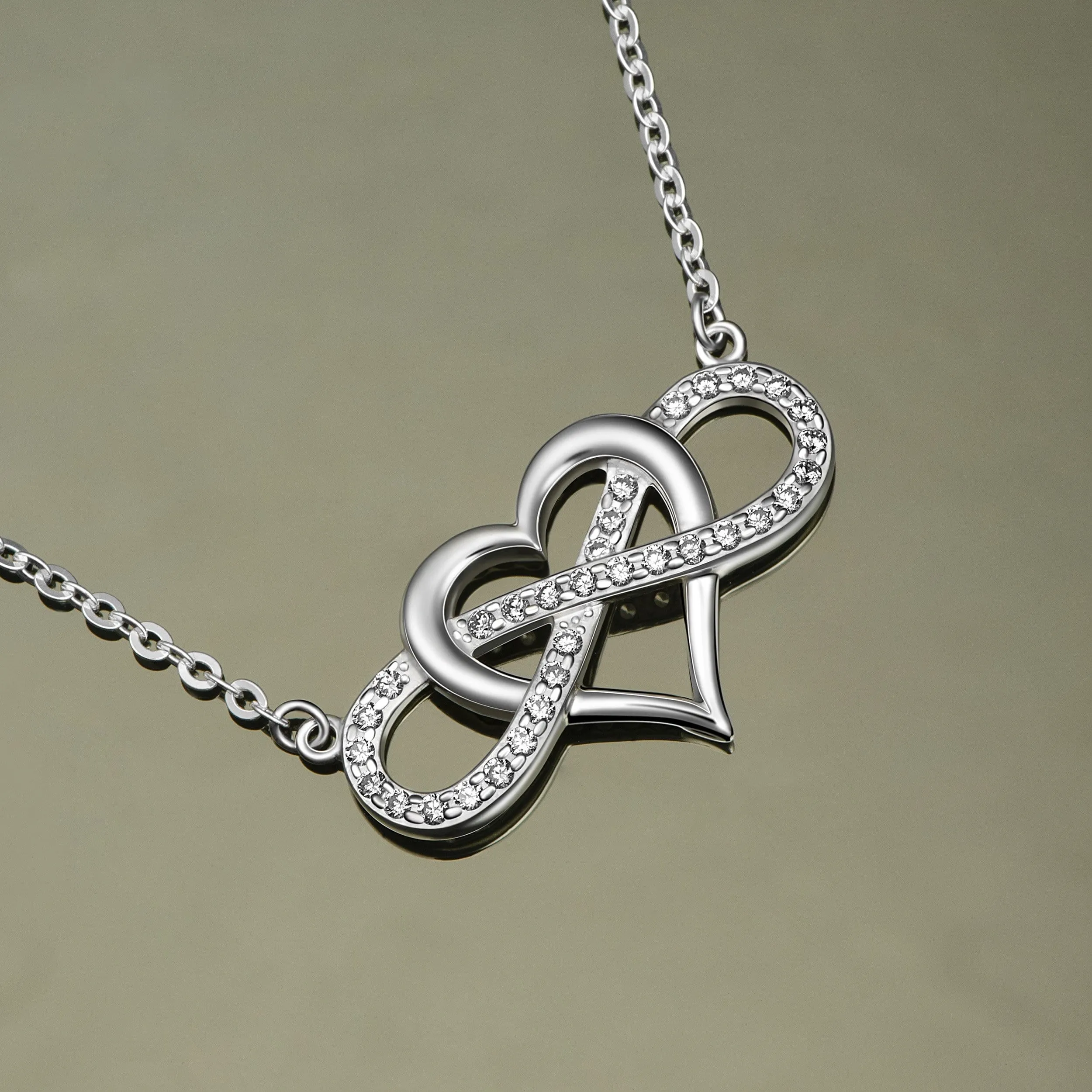 Infinity Heart Necklace Sterling Silver