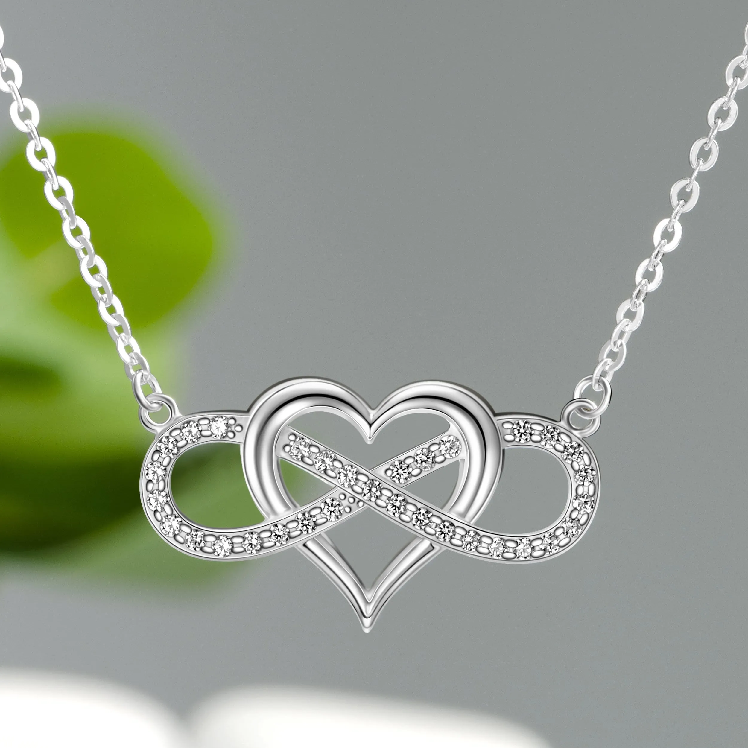 Infinity Heart Necklace Sterling Silver