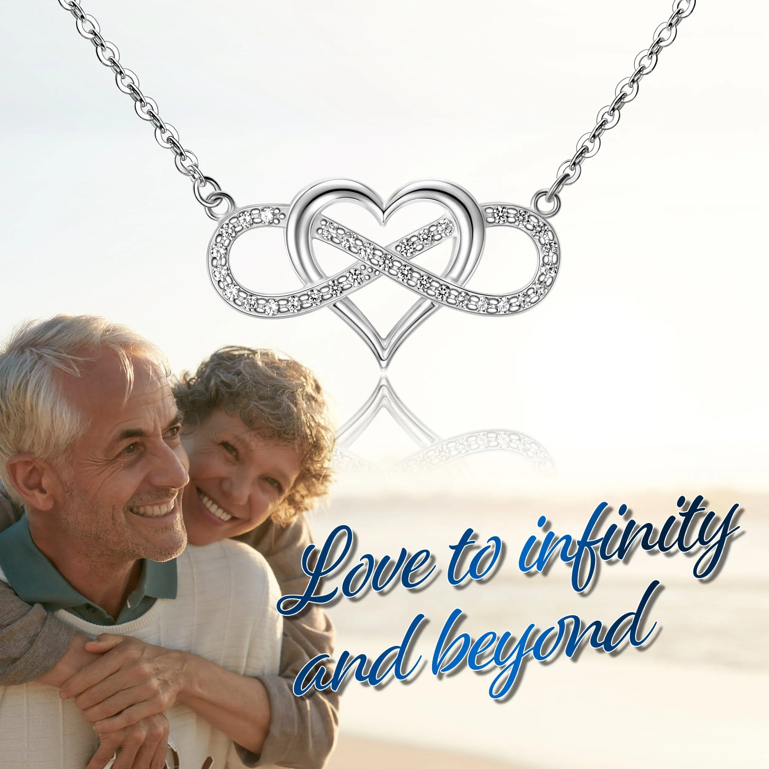 Infinity Heart Necklace Sterling Silver