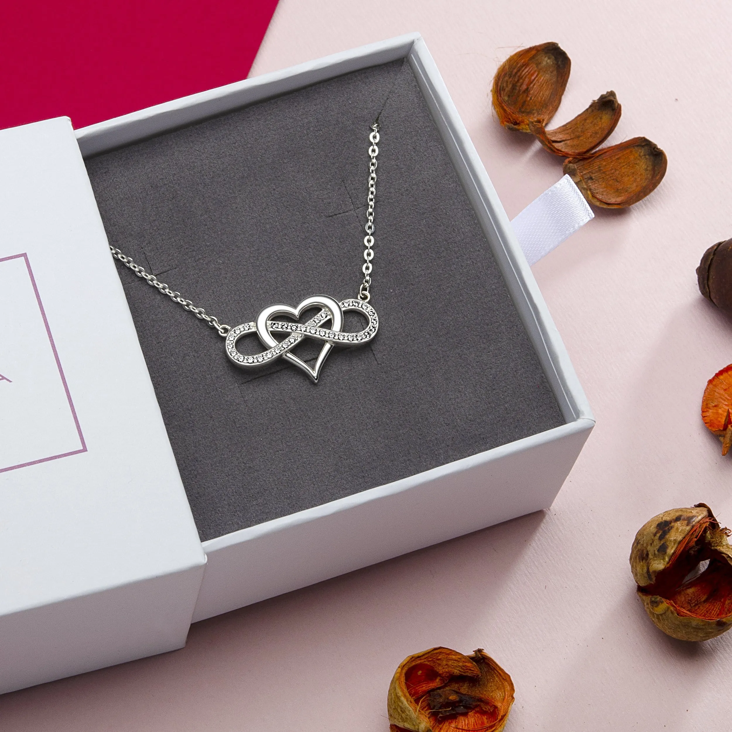 Infinity Heart Necklace Sterling Silver