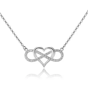 Infinity Heart Necklace Sterling Silver